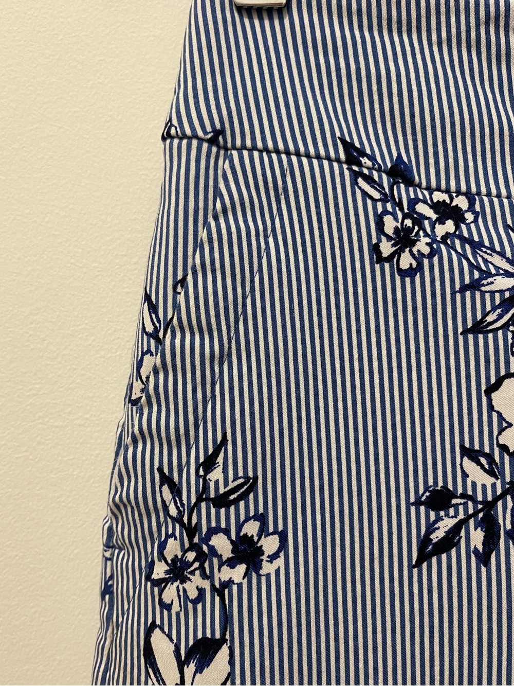 Striped Navy & White Floral Skort - Picture 2 of 8